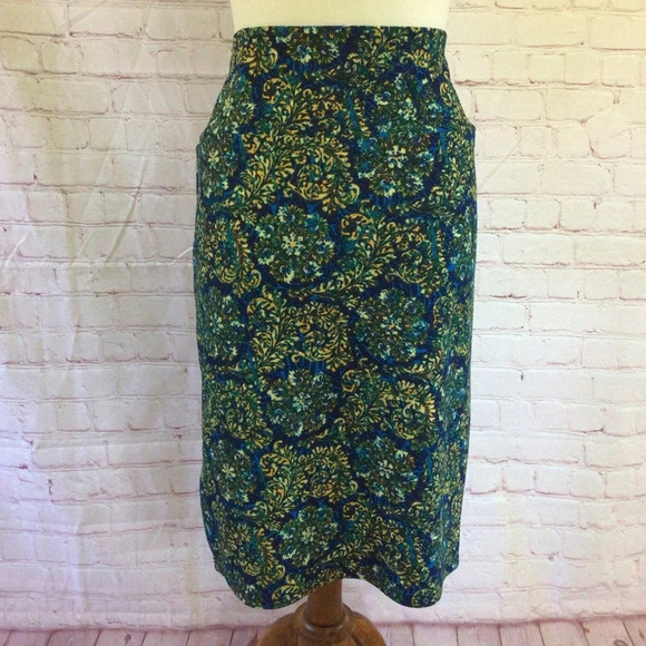 LuLaRoe Colorful Blue, Yellow and Green Skirt - Size Medium - Picture 4 of 6